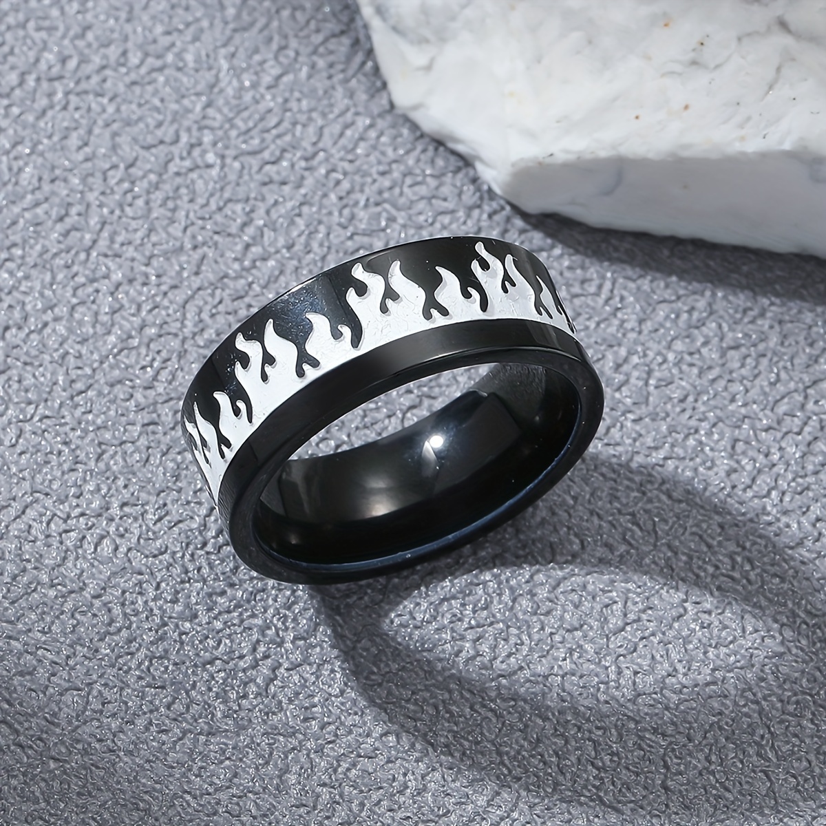 Creative Flame Stainless Steel Ring For Men
